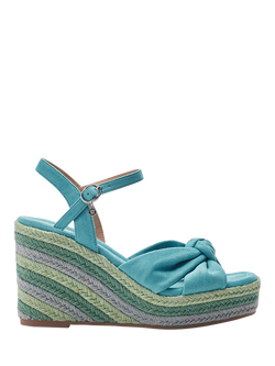 Moda in Pelle Margaritaa Alcantara Twist Wedge Heel Sandals, Blue