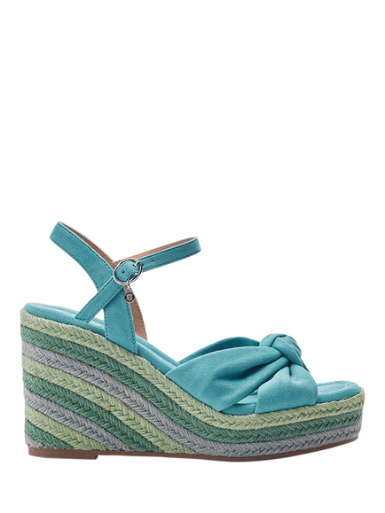 Moda in Pelle Margaritaa Alcantara Twist Wedge Heel Sandals, Blue