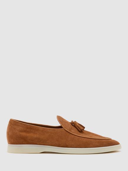 Reiss Harrison Suede Loafers, Camel Brown, Camel Brown