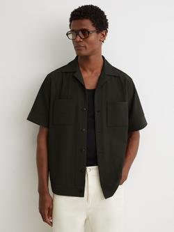 Reiss Odessa Cuban Collar Shirt, Green