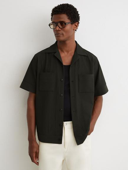 Reiss Odessa Cuban Collar Shirt, Green