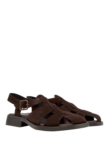 Camper Dana Suede Gladiator Sandals, Brown - view 2, Brown