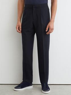 Reiss Sidney Tapered Trousers, Navy, Navy