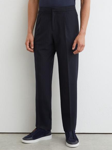 Reiss Sidney Tapered Trousers, Navy, Navy