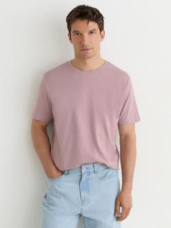 Reiss Bless Crew Neck Cotton T-Shirt, Dusty Rose, Dusty Rose