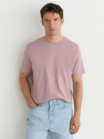 Reiss Bless Crew Neck Cotton T-Shirt, Dusty Rose, Dusty Rose