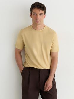 Reiss Bless Crew Neck Cotton T-Shirt, Golden Yellow, Golden Yellow