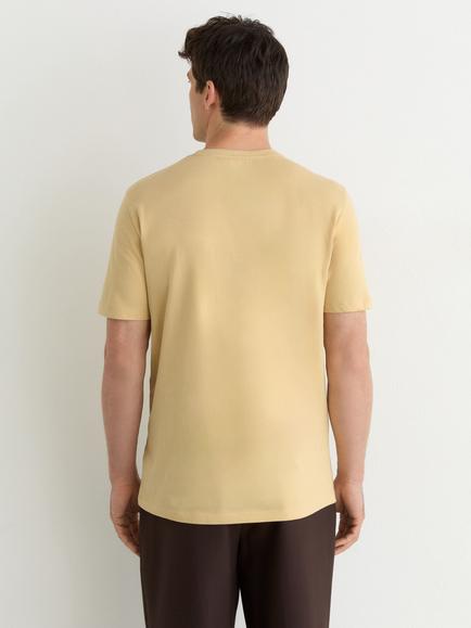 Reiss Bless Crew Neck Cotton T-Shirt, Golden Yellow - view 2, Golden Yellow