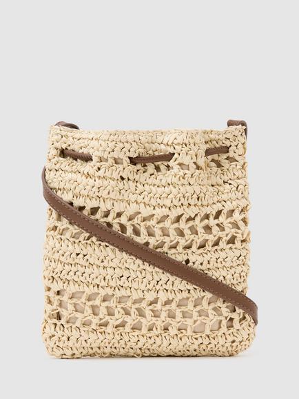 Reiss Esme Raffia Effect Mini Crossbody Bag, Natural - view 2, Natural