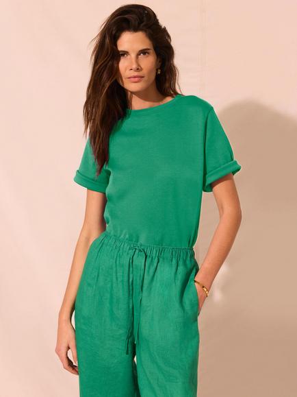 Mint Velvet Ultimate Cotton T-Shirt, Green, Green