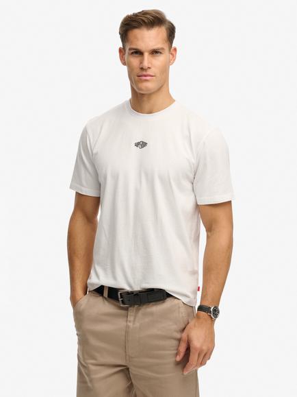 Superdry Cotton Micro Logo Loose Fit T-Shirt, Optic