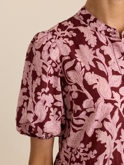 Baukjen Mariella Organic Cotton Dress, Burgundy/Pink - view 2, Burgundy/Pink