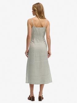 Superdry Spot Print Button Down Cami Midi Dress, Off White/Black - view 2, Off White/Black