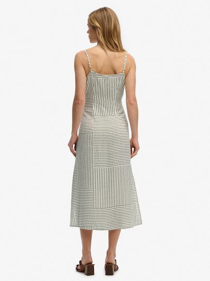 Superdry Spot Print Button Down Cami Midi Dress, Off White/Black - view 2, Off White/Black
