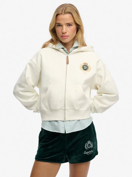 Superdry Country Club Zip Hoodie, Off White, Off White