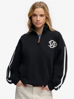 Superdry Country Club Appliqué Half Zip Jacket, Eclipse Navy