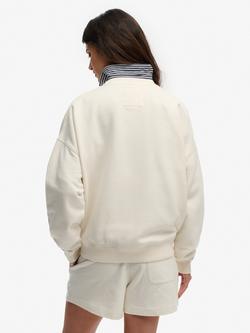 Superdry Athletic Essentials Flag Embroidered Sweatshirt, Desert Bone/Off White - view 2, Desert Bone/Off White