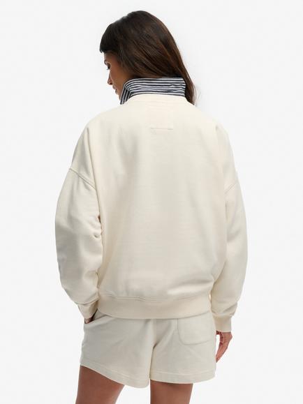 Superdry Athletic Essentials Flag Embroidered Sweatshirt, Desert Bone/Off White - view 2, Desert Bone/Off White