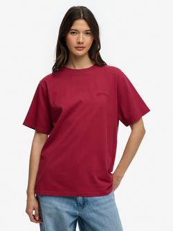 Superdry Essential Logo Loose T-Shirt, Bordeaux Red
