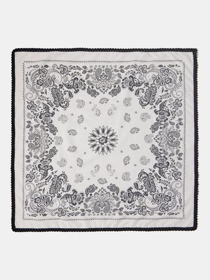Mint Velvet Pippa Floral Paisley Square Neck Scarf, White Ivory - view 2, White Ivory