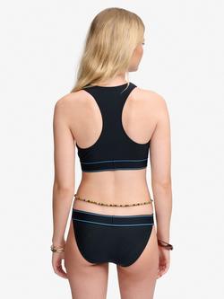 Superdry Logo Racer Back Bikini Top, Eclipse Navy - view 2, Eclipse Navy