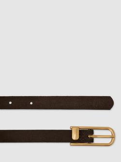 Reiss Iris Suede Belt, Chocolate - view 2, Chocolate