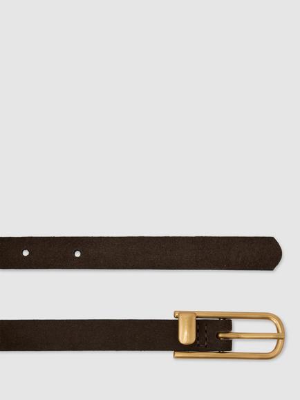 Reiss Iris Suede Belt, Chocolate - view 2, Chocolate