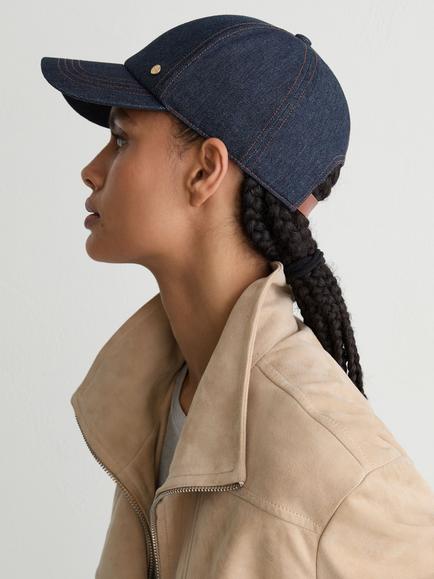 Reiss Daisy Baseball Cap, Blue - view 2, Blue