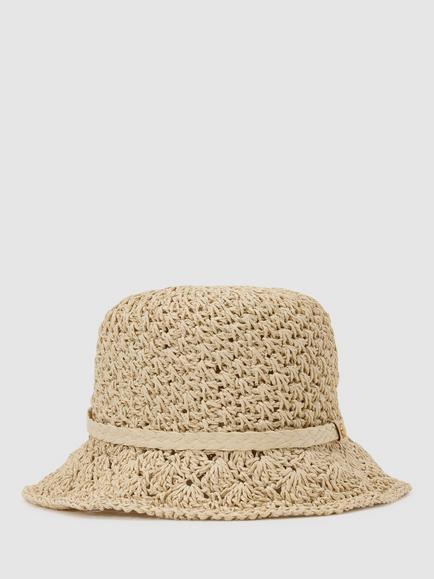 Reiss Eva Straw Effect Bucket Hat, Natural, Natural