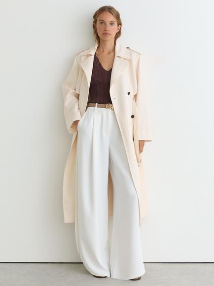 Reiss Petite Charli Longline Trench Coat, White, White