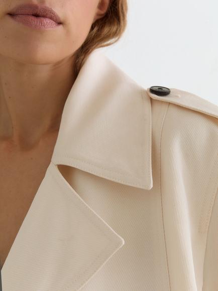 Reiss Petite Charli Longline Trench Coat, White - view 2, White