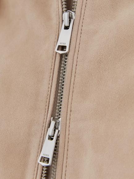 Reiss Lottie Suede Bomber Jacket, Neutral - view 2, Neutral