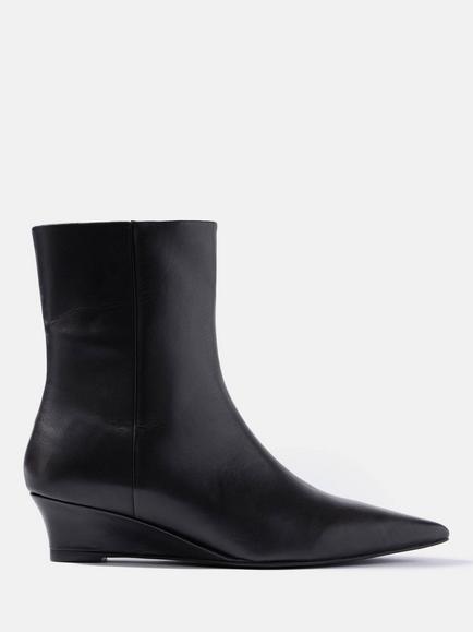 Mint Velvet Kailey Leather Ankle Boots, Black