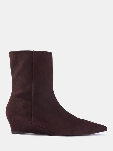 Mint Velvet Kailey Suede Wedge Heel Ankle Boots, Brown, Brown