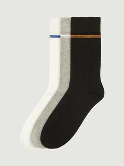 Ben Sherman Mod Stripe Socks, Pack of 3, Multi, Multi