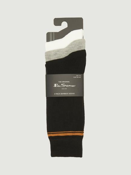 Ben Sherman Mod Stripe Socks, Pack of 3, Multi - view 2, Multi