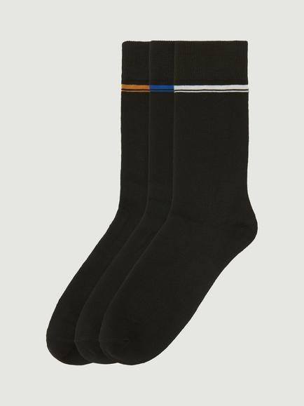 Ben Sherman Mod Stripe Socks, Pack of 3, Black, Black