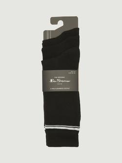 Ben Sherman Mod Stripe Socks, Pack of 3, Black - view 2, Black