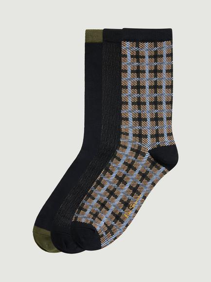 Ben Sherman Mod Stripe Socks, Pack of 3, Khaki, Khaki