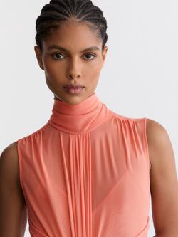 Reiss Starla Draped Maxi Dress, Coral Orange - view 2, Coral Orange
