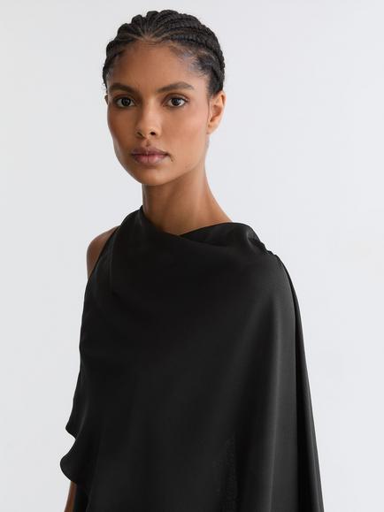 Reiss Winnie Draped Maxi Dress, Black - view 2, Black