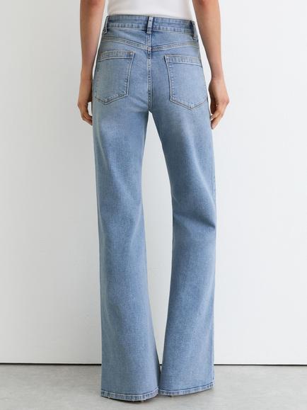 Reiss Petite Cali High Rise Flared Jeans, Light Blue - view 2, Light Blue