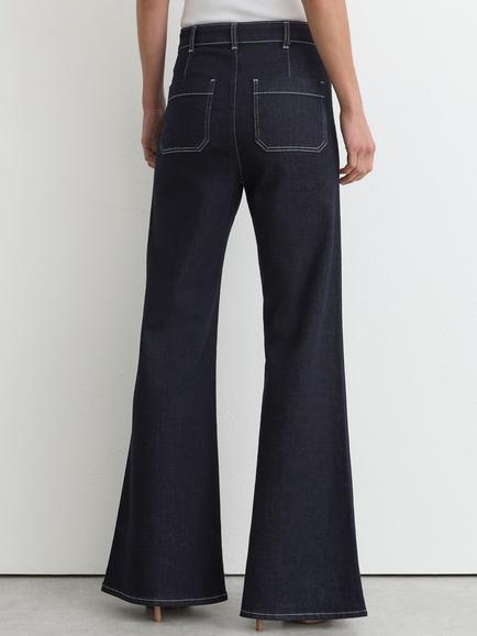 Reiss Sakura Flared Fit Jeans, Indigo Blue - view 2, Indigo Blue