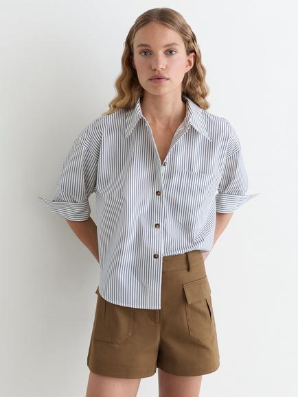 Reiss Britt Flap Pocket Shorts, Taupe Neutral, Taupe Neutral