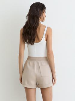 Reiss Phoebe Cuffed Hem Shorts, Neutral - view 2, Neutral