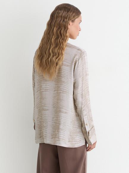 Reiss Annie Snake Print Double Cuff Shirt, Neutral - view 2, Neutral
