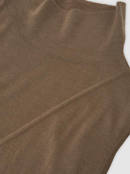 Reiss Honey Cowl Neck Wool Tank Top, Khaki Green - view 2, Khaki Green
