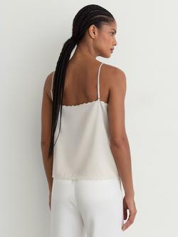Reiss Joanie Satin Lace Detail Cami, Neutral - view 2, Neutral