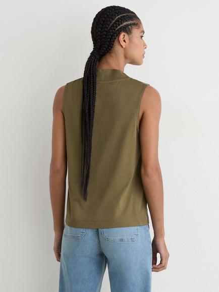 Reiss Miley V-Neck Vest, Khaki Green - view 2, Khaki Green