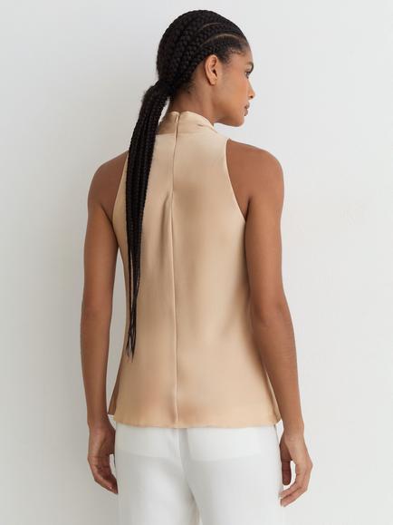 Reiss Taylor Cowl Neck Sleeveless Top, Neutral - view 2, Neutral